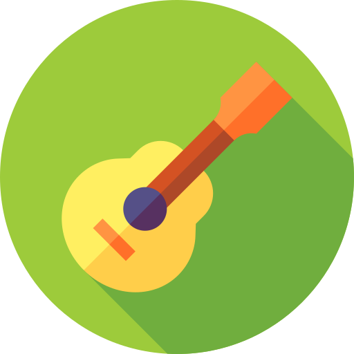 ukulele Flat Circular Flat icon