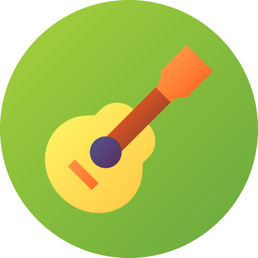 ukulele Flat Circular Gradient icona