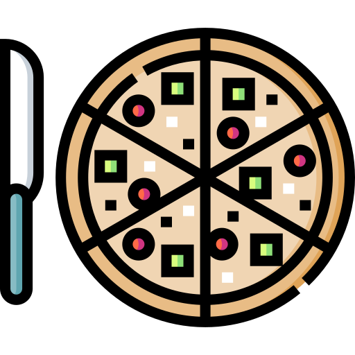 pizza Detailed Straight Lineal color icon