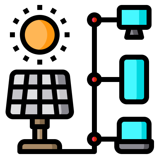 太陽光エネルギー Catkuro Lineal Color icon