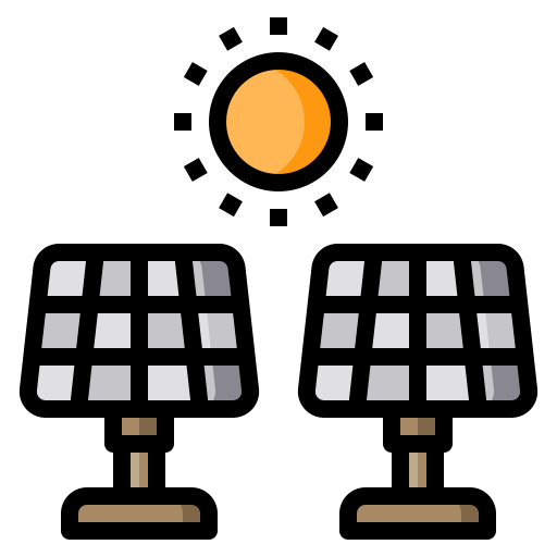 panel solar Catkuro Lineal Color icono