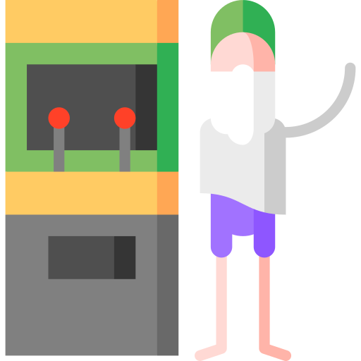 maquina de arcade Puppet Characters Flat Ícone