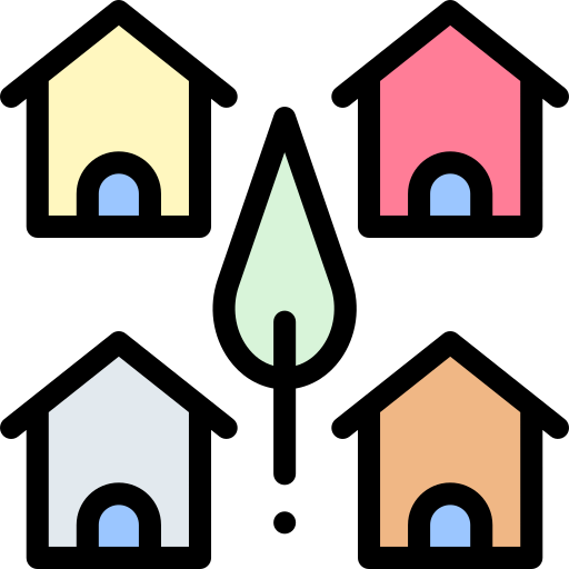 이웃 Detailed Rounded Lineal color icon