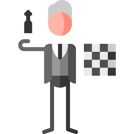 jugador de ajedrez Puppet Characters Flat icono