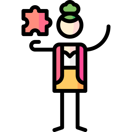 puzzlespiel Puppet Characters Lineal Color icon
