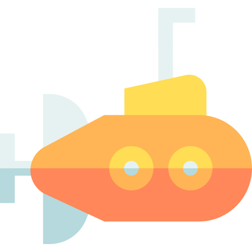onderzeeër Basic Straight Flat icoon