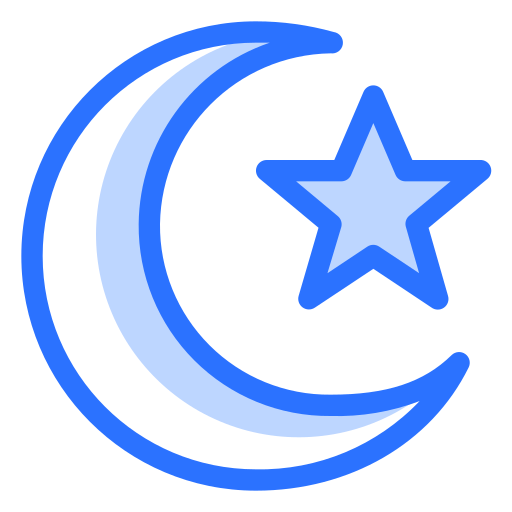 maan en sterren Generic Blue icoon