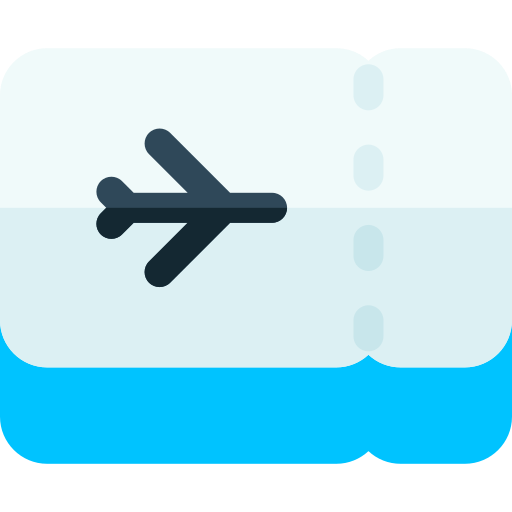bilety lotnicze Basic Rounded Flat ikona