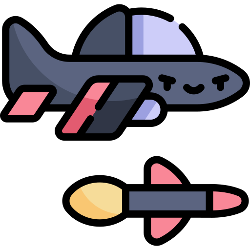 Missile Kawaii Lineal color icon