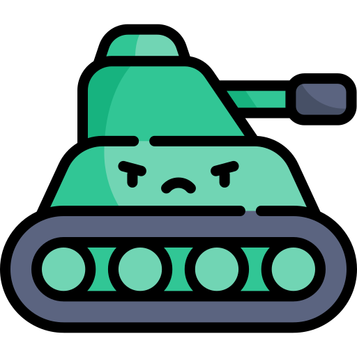 czołg Kawaii Lineal color ikona