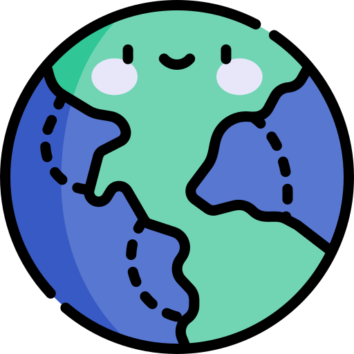 planeta tierra Kawaii Lineal color icono