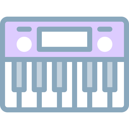 피아노 Detailed color Lineal color icon