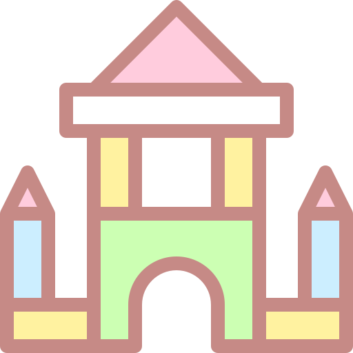 speelgoed kasteel Detailed color Lineal color icoon