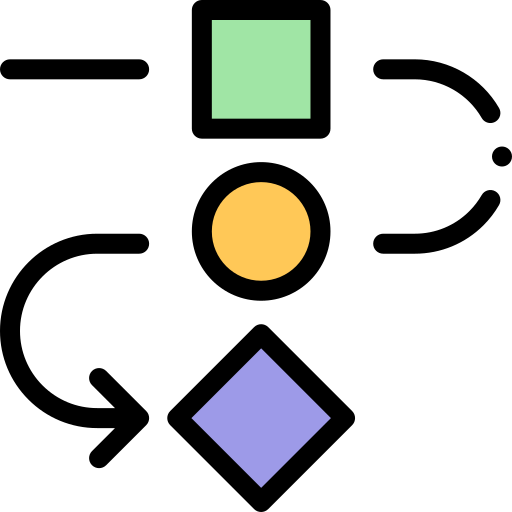 diagrama de flujo Detailed Rounded Lineal color icono