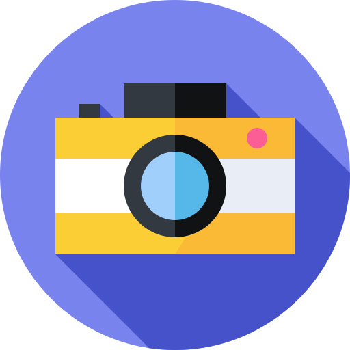 cámara fotográfica Flat Circular Flat icono