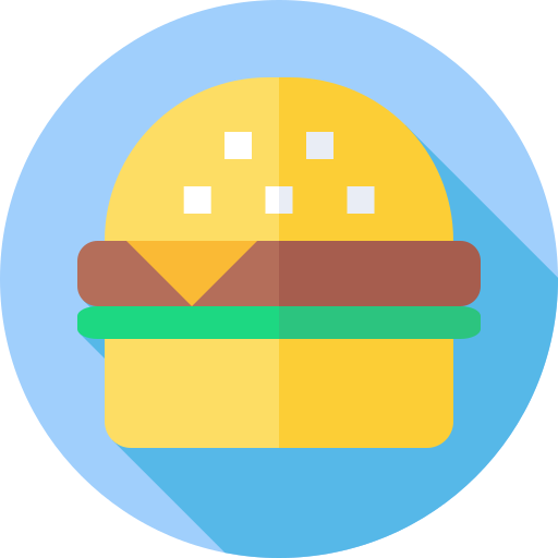 hamburger Flat Circular Flat icoon