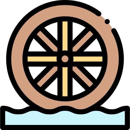 水車 Detailed Rounded Lineal color icon