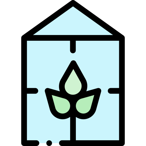 Green house Detailed Rounded Lineal color icon