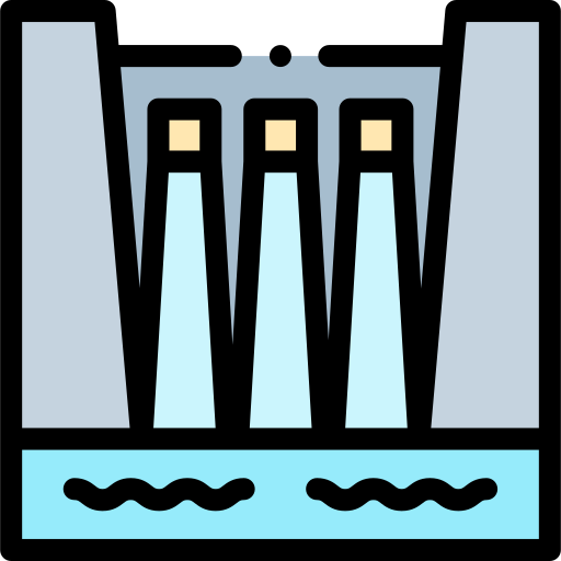 댐 Detailed Rounded Lineal color icon
