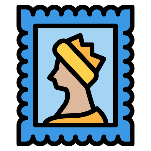 timbre postal Iconixar Lineal Color Icône