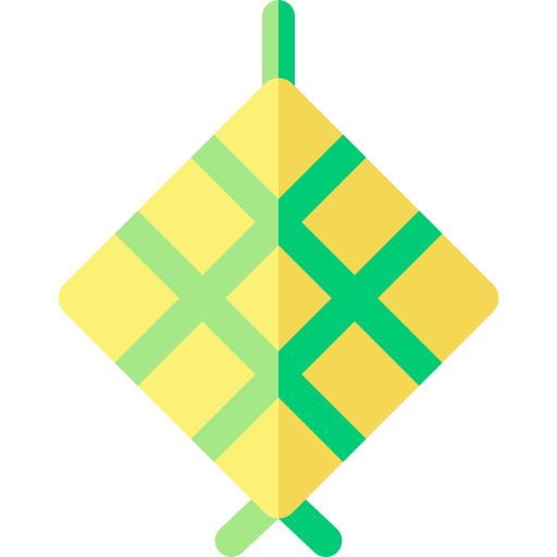 ketupat Basic Rounded Flat ikona