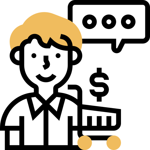 mannelijke klant Meticulous Yellow shadow icoon