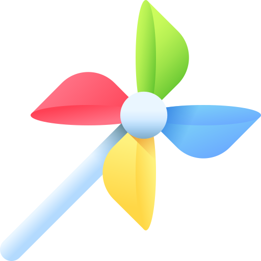 mulino a vento 3D Color icona