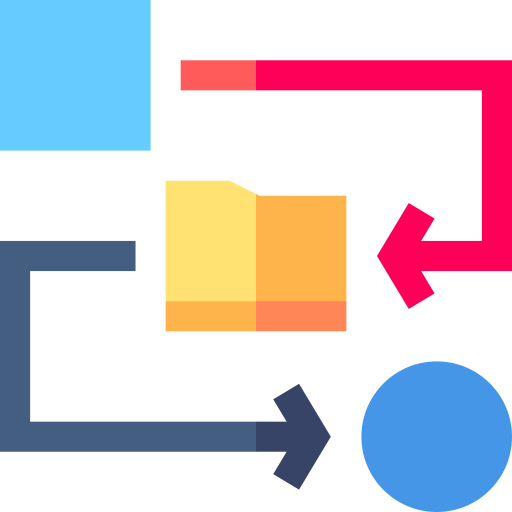flujo de trabajo Basic Straight Flat icono