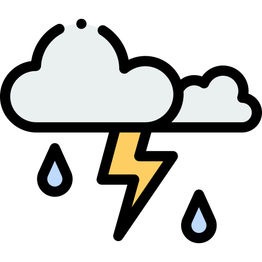 Thunderstorm Detailed Rounded Lineal color icon