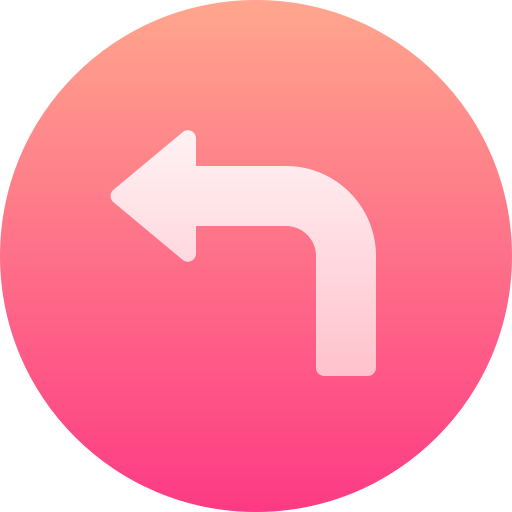 Turn left Basic Gradient Gradient icon