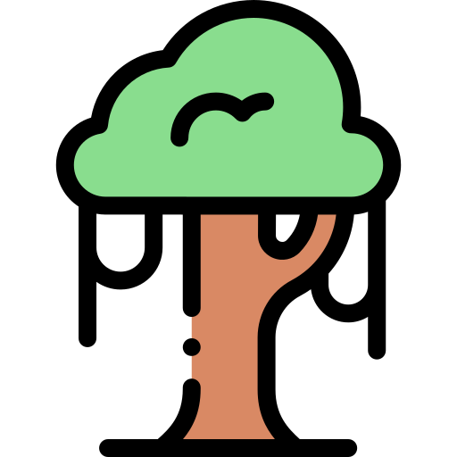 Tree Detailed Rounded Lineal color icon