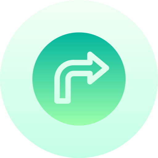 右折 Basic Gradient Circular icon