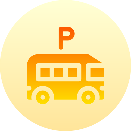 estacionamento de ônibus Basic Gradient Circular Ícone