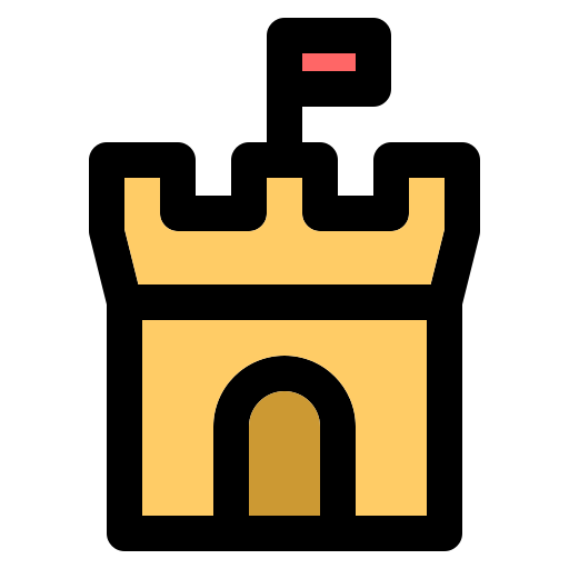 zamek z piasku Generic Outline Color ikona