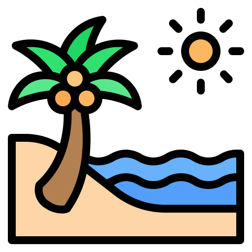 spiaggia Generic Outline Color icona