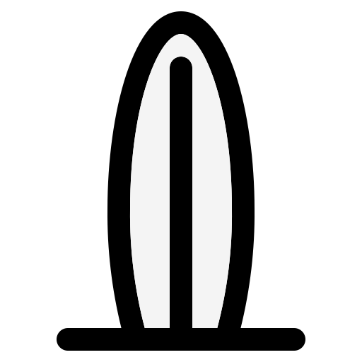 Surfing board Generic Outline Color icon