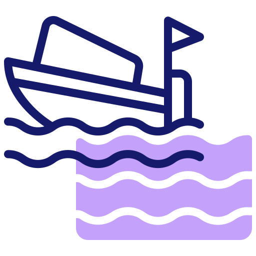 łódź motorowa Inipagistudio Lineal Color ikona
