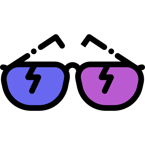 안경 Detailed Rounded Lineal color icon