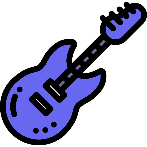 전자 기타 Detailed Rounded Lineal color icon