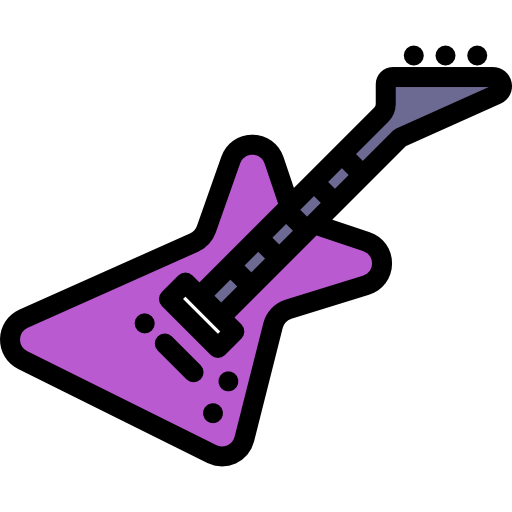 elektrische gitaar Detailed Rounded Lineal color icoon