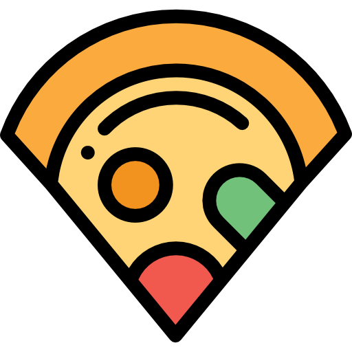 pizza Detailed Rounded Lineal color icoon