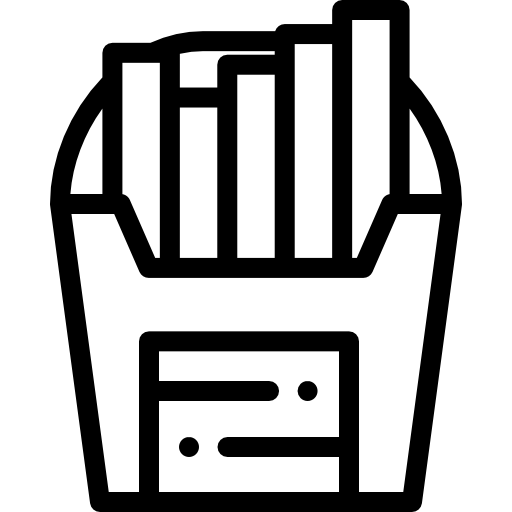 frytki Detailed Rounded Lineal ikona