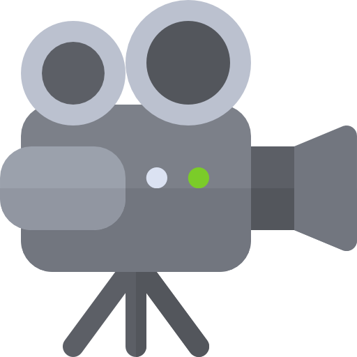 kamera wideo Basic Rounded Flat ikona