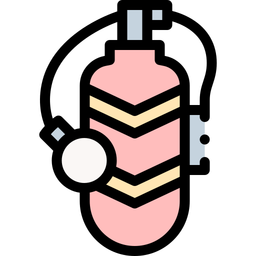 산소 탱크 Detailed Rounded Lineal color icon