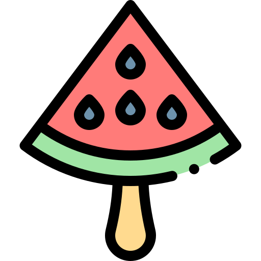 wassermelone Detailed Rounded Lineal color icon