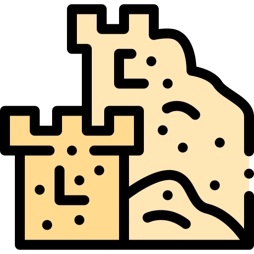 Sand castle Detailed Rounded Lineal color icon