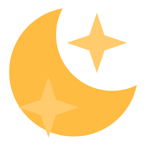 księżyc i gwiazdy Generic Flat ikona