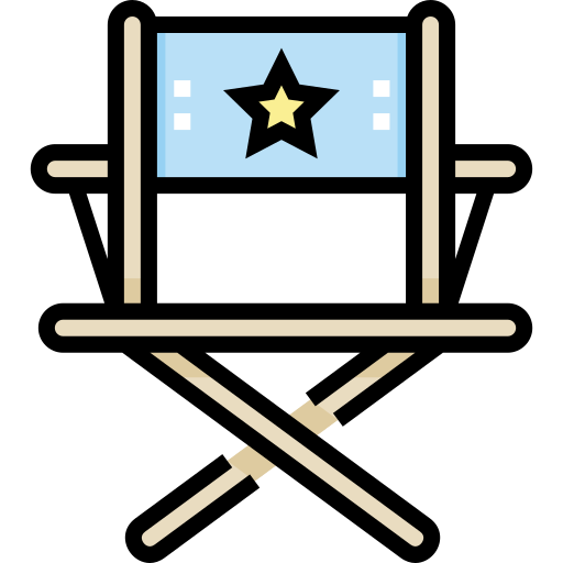 silla de directores Detailed Straight Lineal color icono