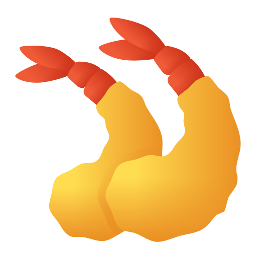 Fried shrimp Andinur Flat Gradient icon