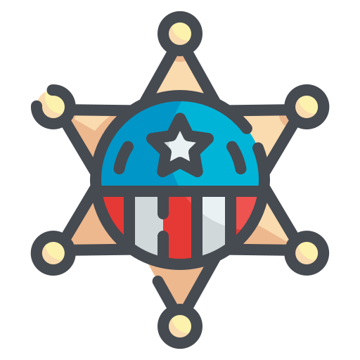 badge de sheriff Wanicon Lineal Color Icône